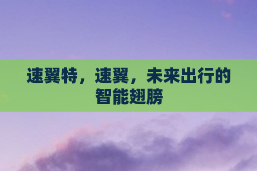 速翼特，速翼，未来出行的智能翅膀