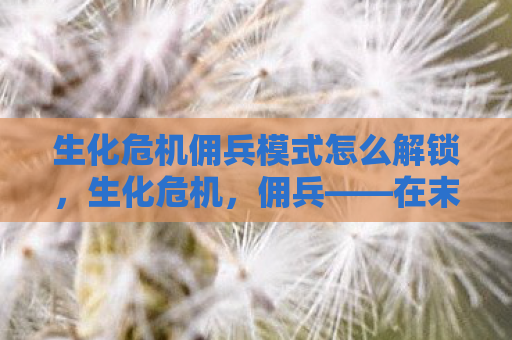 生化危机佣兵模式怎么解锁，生化危机，佣兵——在末日中的生存之战