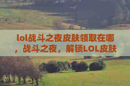 lol战斗之夜皮肤领取在哪，战斗之夜，解锁LOL皮肤盛宴