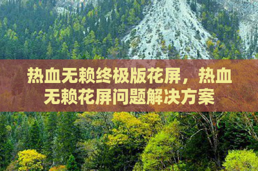 热血无赖终极版花屏，热血无赖花屏问题解决方案