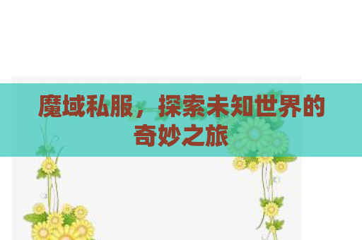 魔域私服，探索未知世界的奇妙之旅
