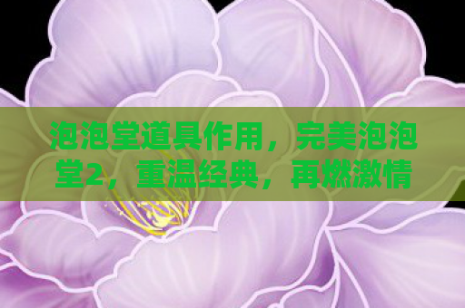 泡泡堂道具作用，完美泡泡堂2，重温经典，再燃激情