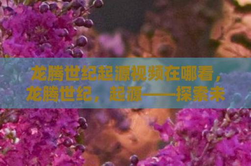 龙腾世纪起源视频在哪看，龙腾世纪，起源——探索未知世界的奇幻之旅