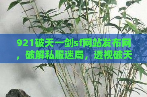 921破天一剑sf网站发布网，破解私服迷局，透视破天一剑的灰色地带