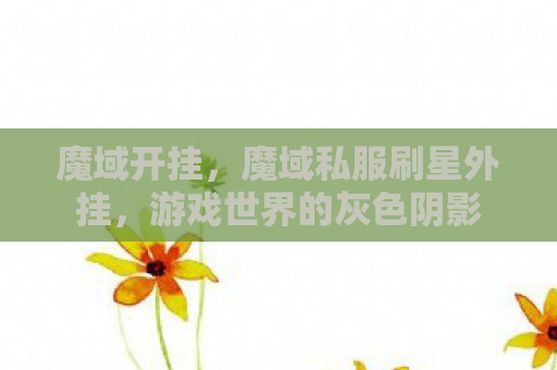 魔域开挂，魔域私服刷星外挂，游戏世界的灰色阴影