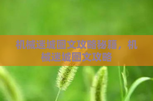 机械迷城图文攻略秘籍，机械迷城图文攻略