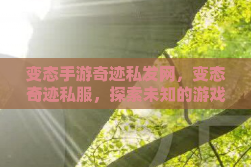 变态手游奇迹私发网，变态奇迹私服，探索未知的游戏世界