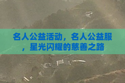 名人公益活动，名人公益服，星光闪耀的慈善之路
