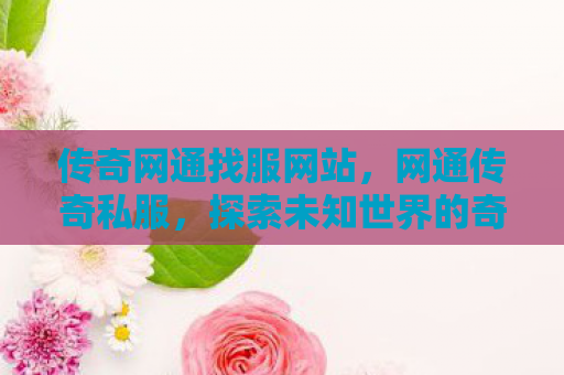 传奇网通找服网站，网通传奇私服，探索未知世界的奇幻之旅
