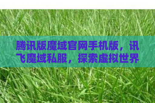 腾讯版魔域官网手机版，讯飞魔域私服，探索虚拟世界的无限可能