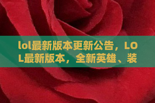 lol最新版本更新公告，LOL最新版本，全新英雄、装备与游戏模式，带你领略无限可能！
