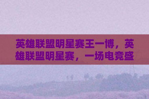 英雄联盟明星赛王一博，英雄联盟明星赛，一场电竞盛宴的幕后揭秘