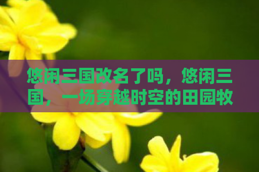 悠闲三国改名了吗，悠闲三国，一场穿越时空的田园牧歌