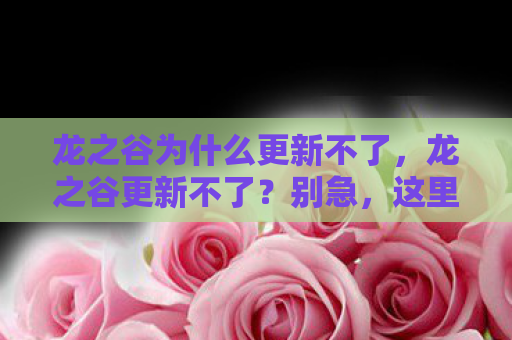 龙之谷为什么更新不了，龙之谷更新不了？别急，这里有解决方案！