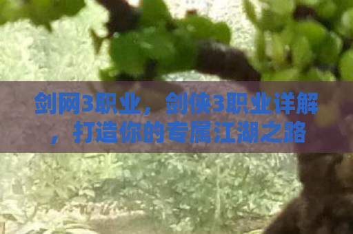 剑网3职业，剑侠3职业详解，打造你的专属江湖之路