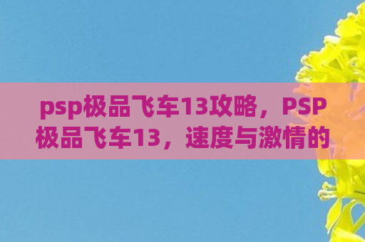 psp极品飞车13攻略，PSP极品飞车13，速度与激情的掌中盛宴