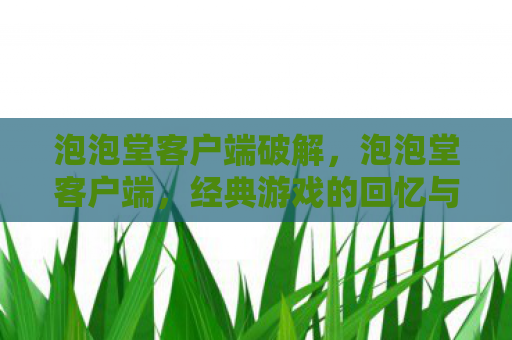 泡泡堂客户端破解，泡泡堂客户端，经典游戏的回忆与传承