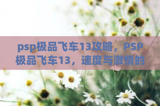 psp极品飞车13攻略，PSP极品飞车13，速度与激情的掌中盛宴