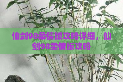 仙剑98柔情版攻略详细，仙剑98柔情版攻略