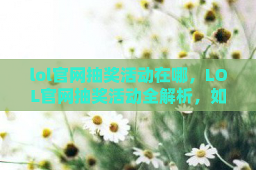 lol官网抽奖活动在哪，LOL官网抽奖活动全解析，如何提升中奖率与注意事项