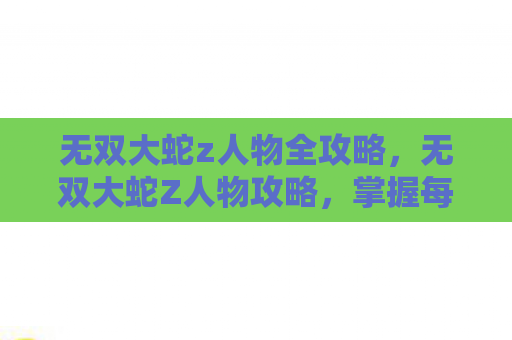 无双大蛇z人物全攻略，无双大蛇Z人物攻略，掌握每位角色的独特技能与战术
