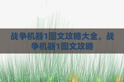 战争机器1图文攻略大全，战争机器1图文攻略