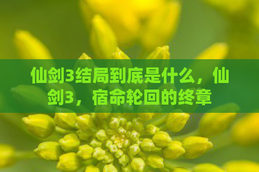 仙剑3结局到底是什么，仙剑3，宿命轮回的终章