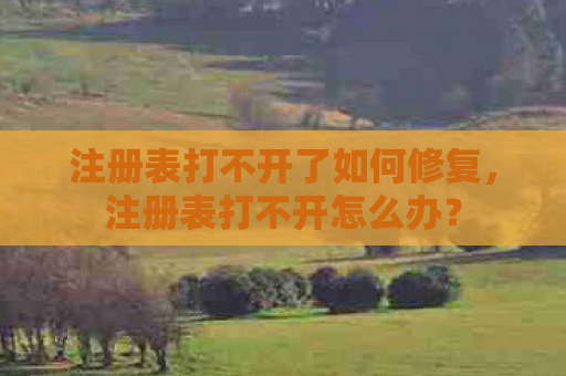 注册表打不开了如何修复，注册表打不开怎么办？