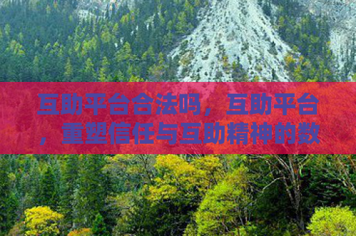 互助平台合法吗，互助平台，重塑信任与互助精神的数字时代