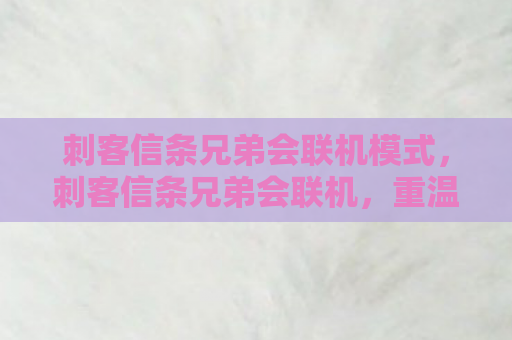 刺客信条兄弟会联机模式，刺客信条兄弟会联机，重温经典，与友共战