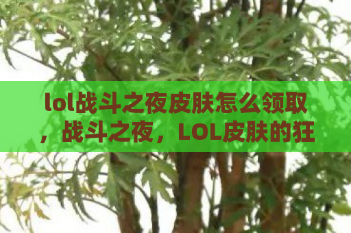 lol战斗之夜皮肤怎么领取，战斗之夜，LOL皮肤的狂欢盛宴