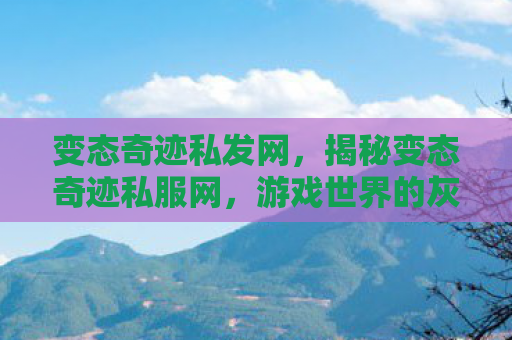 变态奇迹私发网，揭秘变态奇迹私服网，游戏世界的灰色地带
